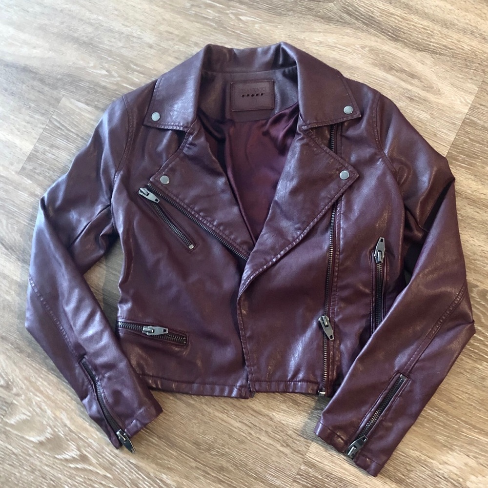 Blank NYC Burgundy Leather Jacket